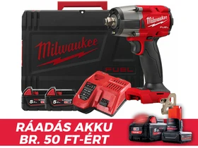 Milwaukee M18FMTIW2F12-502X akkus ütvecsavarozó 18 V | 47 Nm/475 Nm/610 Nm/745 Nm | 1/2 inch | Szénkefementes | 2 x 5 Ah akku + töltõ | Heavy Duty kofferben