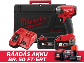 Milwaukee M18FQID-502X akkus ütvecsavarozó bitbefogással 18 V | 50 Nm | 1/4 bit | Szénkefementes | 2 x 5 Ah akku + töltõ | Heavy Duty kofferben