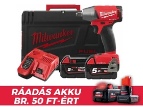 Milwaukee M18 ONEIWF12-502X akkus ütvecsavarozó 18 V | 40 Nm/120 Nm/220 Nm/300 Nm | 1/2 inch | Szénkefementes | 2 x 5 Ah akku + töltõ | Heavy Duty kofferben
