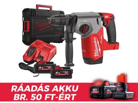 Milwaukee M18FHX-552X akkus fúró-vésőkalapács 18 V | 2,5 J | Betonban 26 mm | 3,4 kg | Szénkefementes | 2 x 5,5 Ah akku + töltő | Heavy Duty kofferben