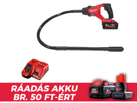 Milwaukee M18FCVN12-551 akkus meghajtóegység tűvibrátorhoz 18 V | 125001/min | Szénkefementes | 1 x 5,5 Ah akku + töltő | Kartondobozban