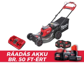 Milwaukee M18F2LM53-122 akkus önjáró fűnyíró 2 x 18 V | 530 mm | 0 - 6,4 km/h | 2000 m² | Szénkefementes | 2 x 12 Ah akku + töltő