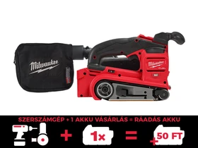 Milwaukee M18FBTS75-0 akkus szalagcsiszoló 18 V | 75 x 457 mm | Szénkefementes | Akku és töltő nélkül | Kartondobozban