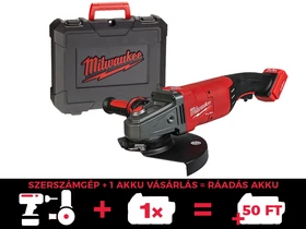 Milwaukee M18ONEFLAG230XPDB-0C akkus sarokcsiszoló 18 V | 230 mm | 6600 RPM | Szénkefementes | Akku és töltõ nélkül | Kofferben