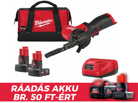 Milwaukee M12FBFL10-402B akkus keskeny szalagcsiszoló 12 V | 10 x 330 mm | Szénkefementes | 2 x 4 Ah akku + töltő | Kartondobozban