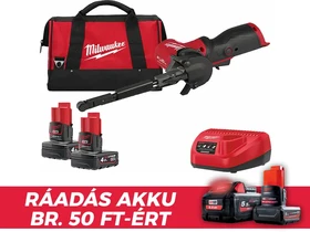 Milwaukee M12FBFL13-402B akkus keskeny szalagcsiszoló 12 V | 13 x 457 mm | Szénkefementes | 2 x 4 Ah akku + töltő | Kartondobozban