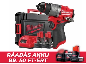 Milwaukee M12FPD2-602X akkus ütvefúró-csavarozó 12 V | 45 Nm | 1,5 - 13 mm | Szénkefementes | 2 x 6 Ah akku + töltő | Heavy Duty kofferben