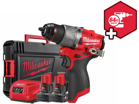 Milwaukee M12FPD2-602X akkus ütvefúró-csavarozó 12 V | 45 Nm | 1,5 - 13 mm | Szénkefementes | 2 x 6 Ah akku + töltő | Heavy Duty kofferben