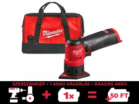 Milwaukee M12FDSS-0B akkus rezgőcsiszoló 12 V | 63,5 x 88,8 mm | Szénkefementes | Akku és töltő nélkül | Kartondobozban