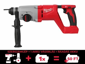 Milwaukee M18BLHACD26-0 akkus fúró-vésőkalapács 18 V | 2,6 J | Betonban 26 mm | 2,4 kg | Szénkefementes | Akku és töltő nélkül | Kartondobozban
