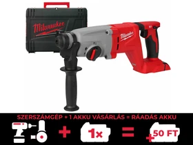Milwaukee M18BLHACD26-0X akkus fúró-vésőkalapács 18 V | 2,6 J | Betonban 26 mm | 2,4 kg | Szénkefementes | Akku és töltő nélkül | Heavy Duty kofferben