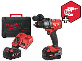 Milwaukee M18FPD3-502X akkus ütvefúró-csavarozó 18 V | 158 Nm | 1,5 - 13 mm | Szénkefementes | 2 x 5 Ah akku + töltő | Heavy Duty kofferben