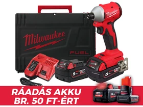 Milwaukee M18 BLIDR-502X akkus ütvecsavarozó 18 V | 190 Nm | 1/4 bit | Szénkefementes | 2 x 5 Ah akku + töltõ | Heavy Duty kofferben