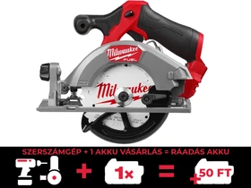 Milwaukee M12FCS442-0 akkus körfûrész 12 V | Körfûrészlap 140 mm x 20 mm | Vágás max. 46 mm | Szénkefementes | Akku és töltő nélkül | Kartondobozban
