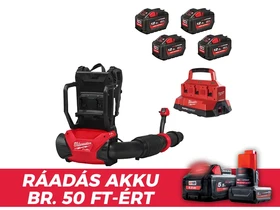 Milwaukee M18F2BPB-124 akkus lombfúvó 18 V | 69,44 m/s | Szénkefementes | 4 x 12 Ah akku + akku töltõ | Kartondobozban