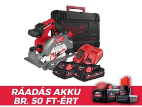 Milwaukee M18FCS552-302X akkus körfûrész 18 V | Körfûrészlap 165 mm x 20 mm | Vágás max. 57 mm | Szénkefementes | 2 x 3 Ah akku + töltõ | Heavy Duty kofferben