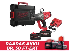 Milwaukee M18ONEFHIWF1-802X akkus ütvecsavarozó 18 V | 530 Nm/1020 Nm/1800 Nm/2033 Nm | 1 inch | Szénkefementes | 2 x 8 Ah akku + töltő | Heavy Duty kofferben