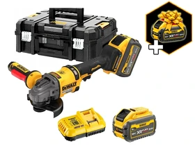 DeWalt DCG418SHDX2 akkus sarokcsiszoló 54 V | 125 mm | 9000 RPM | Szénkefementes | 2 x 9 Ah akku + töltő | Kartondobozban