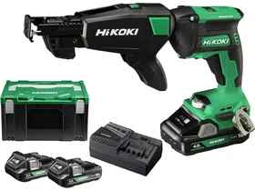 HiKOKI W18DAWCZ akkus csavarbehajtó mélységütközővel 2 x 4.0 Ah + töltő, 1,6 kg, HSC, csavartár