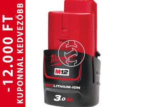Milwaukee M12 B3 12 V 3,0 Ah Li-ion akkumulátor