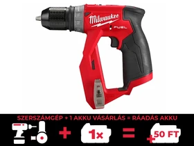 Milwaukee M12FDDX-0 akkus fúrócsavarozó tokmányos 12 V | 34 Nm | Szénkefementes | Akku és töltő nélkül | Kartondobozban