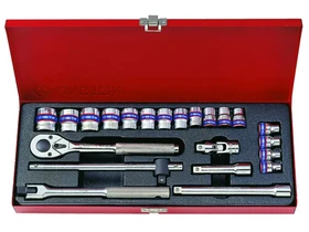 King Tony dugókulcs készlet 3/8 inch, 12 szög, 22 részes