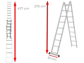 Ztrust kétrészes többcélú létra 2 x 10 fokos | 4,77 m | Alumínium Ztrust kétrészes többcélú létra 2 x 10 fokos | 4,77 m | Alumínium
