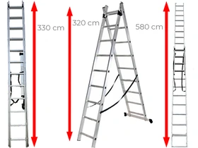 Ztrust kétrészes többcélú létra 2 x 12 fokos | 5,8 m | Alumínium Ztrust kétrészes többcélú létra 2 x 12 fokos | 5,8 m | Alumínium