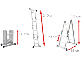 Ztrust ML402B négyrészes csuklós többcélú létra Ztrust ML402B négyrészes csuklós többcélú létra