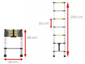 Ztrust teleszkópos támasztólétra 7 fokos | 2 m | Alumínium Ztrust teleszkópos támasztólétra 7 fokos | 2 m | Alumínium