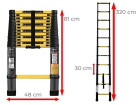 Ztrust teleszkópos támasztólétra 11 fokos | 3,2 m | Alumínium Ztrust teleszkópos támasztólétra 11 fokos | 3,2 m | Alumínium