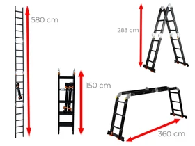 Ztrust ML405A négyrészes csuklós többcélú létra