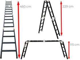 Ztrust ML404A négyrészes csuklós többcélú létra Ztrust ML404A négyrészes csuklós többcélú létra