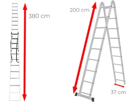 Ztrust ML207 kétrészes csuklós többcélú létra Ztrust ML207 kétrészes csuklós többcélú létra