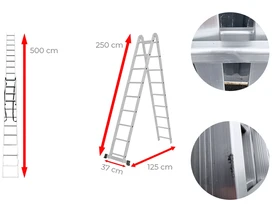 Ztrust ML209 kétrészes csuklós többcélú létra (újracsomagolt)