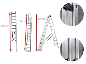 Ztrust TL311 háromrészes többcélú létra (újracsomagolt) Ztrust TL311 háromrészes többcélú létra (újracsomagolt)
