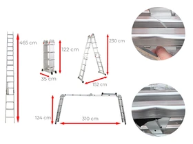 Ztrust ML404B négyrészes csuklós többcélú létra (újracsomagolt)