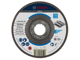 Bosch PRO Metal csiszolótárcsa 115 x 4 x 22,23 mm Bosch PRO Metal csiszolótárcsa 115 x 4 x 22,23 mm