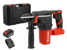 Yato YT-827721 akkus fúró-vésőkalapács 18 V | 2,5 J | Betonban: 22 mm | 2 kg | Szénkefementes | 1 x 4 Ah akku + töltő | Kartondobozban