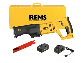 Rems Cat akkus orrfűrész 21,6 v | 250 mm | Szénkefés | 1 x 5 Ah akku + töltő | Acéllemez dobozban Rems Cat akkus orrfűrész 21,6 v | 250 mm | Szénkefés | 1 x 5 Ah akku + töltő | Acéllemez dobozban