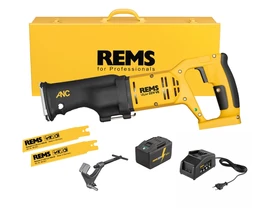 Rems Tiger akkus orrfűrész 21,6 v | 250 mm | Szénkefés | 1 x 9 Ah akku + töltő | Acéllemez dobozban Rems Tiger akkus orrfűrész 21,6 v | 250 mm | Szénkefés | 1 x 9 Ah akku + töltő | Acéllemez dobozban