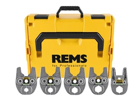 Rems Mini M préspofa készlet Compact | 15 mm, 18 mm, 22 mm, 28 mm, 35 mm | Szénacél - Inox cső (M) | 5 db Rems Mini M préspofa készlet Compact | 15 mm, 18 mm, 22 mm, 28 mm, 35 mm | Szénacél - Inox cső (M) | 5 db