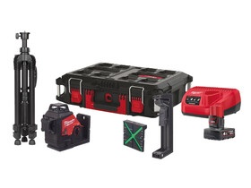 Milwaukee M123PLSKIT-401P vonallézer Hatósugár: 0 - 100 m | 1 x 4 Ah akku + töltő | Packout kofferben Milwaukee M123PLSKIT-401P vonallézer Hatósugár: 0 - 100 m | 1 x 4 Ah akku + töltő | Packout kofferben