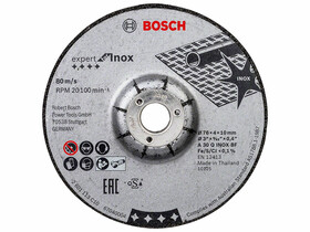 Bosch Expert for Inox A 30 Q 76 x 4 x 10 mm 2 db csiszolótárcsa Bosch Expert for Inox A 30 Q 76 x 4 x 10 mm 2 db csiszolótárcsa