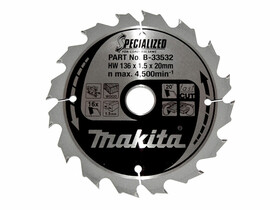 Makita körfűrészlap fához 136x20mm Z16 Makita körfűrészlap fához 136x20mm Z16