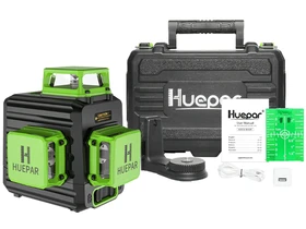 Huepar B03CG zöld vonallézer Hatósugár jelfogóval: 0 - 60 m Huepar B03CG zöld vonallézer Hatósugár jelfogóval: 0 - 60 m