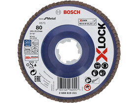 Bosch Best for Metal X-LOCK 125mm G80 lamellás csiszolótárcsa Bosch Best for Metal X-LOCK 125mm G80 lamellás csiszolótárcsa