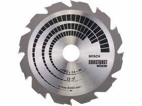 Bosch Construct Wood ø 190 x 2,6 / 1,6 x 30 mm körfűrészlap Bosch Construct Wood ø 190 x 2,6 / 1,6 x 30 mm körfűrészlap