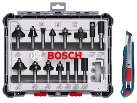 Bosch felsőmaró kés készlet 15 részes Bosch felsőmaró kés készlet 15 részes