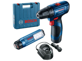 Bosch GSR 120-LI akkus fúrócsavarozó + GLI 12V-300 akkus lámpa Bosch